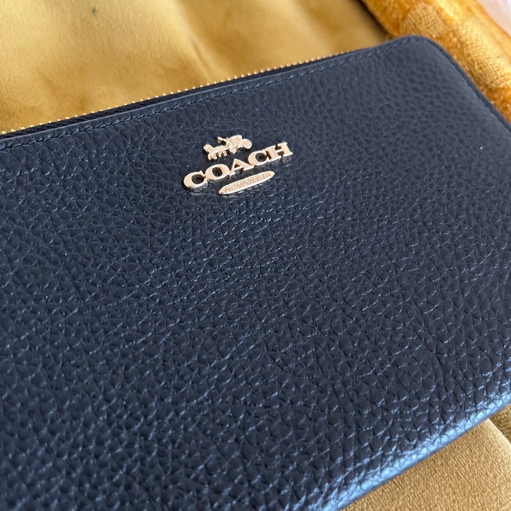 Coach Black Leather Wristlet